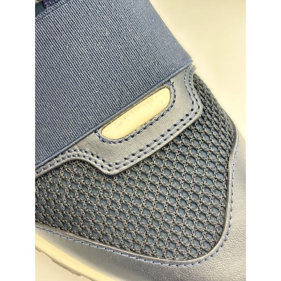 Authentic Balenciaga Race Runner Sneakers Navy Blue Black Elastic Size 8 38 - Picture 7 of 16